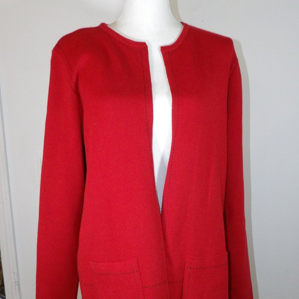 INOIS Women’s Red Cardigan Sweater Size Large Vintage